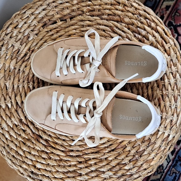 Soludos Womens Classic Light Tan Suede Casual Sneakers Off-White Soles Sz. 6.5‎ - Picture 6 of 8